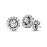 Round Diamond Star, Heavenly Halo Earrings (1/2 ctw)