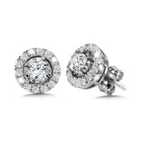 Round Diamond Star, Heavenly Halo Earrings (3/4 ctw)