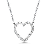 10K Baguette Diamond Heart Pendant