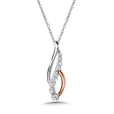14K White & Rose Gold Love Moments Trendy Diamond Necklaces