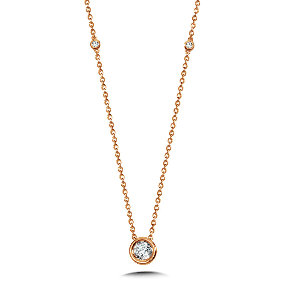 14K Rose Gold Diamond Star Diamond Solitaires