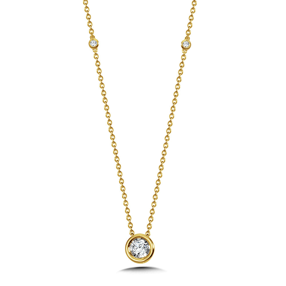 14K Yellow Gold Diamond Star Diamond Solitaires