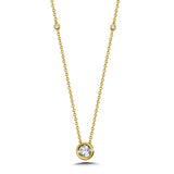 Bezel-Set Diamond Star Solitaire Necklace (1/7 ctw)