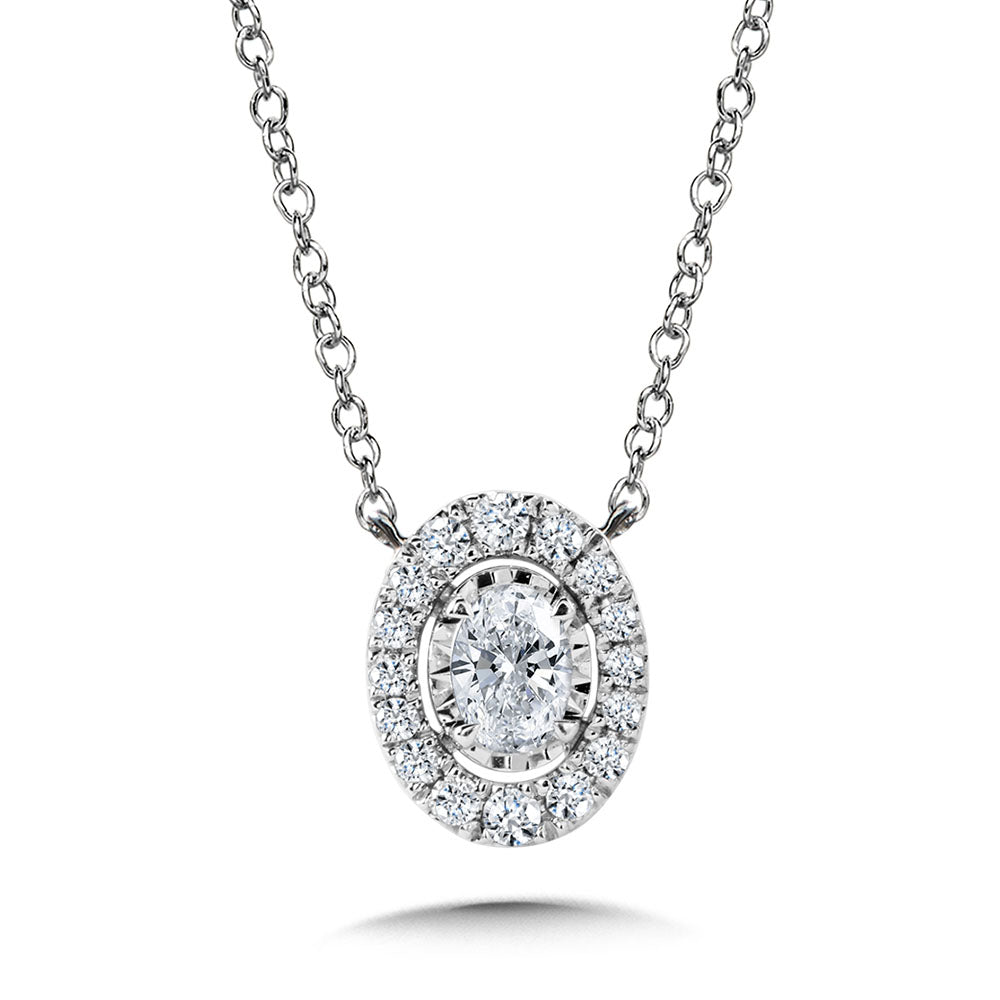 14K White Gold Diamond Star Classic Diamond Necklaces