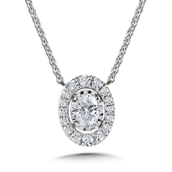 Oval-Cut, Diamond Star, Heavenly Halo Pendant (1/3 Ctw) - Pdoh030