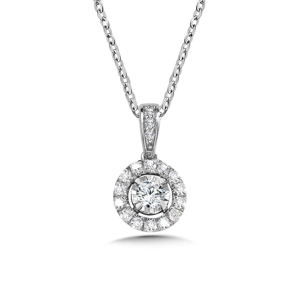 14K White Gold Diamond Star Classic Diamond Necklaces