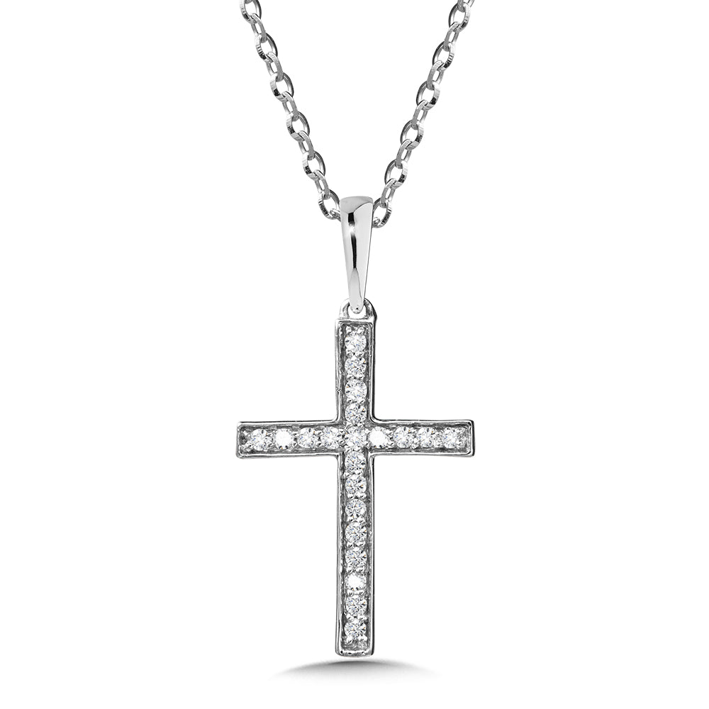 14K White Gold Fashion Cross Pendants