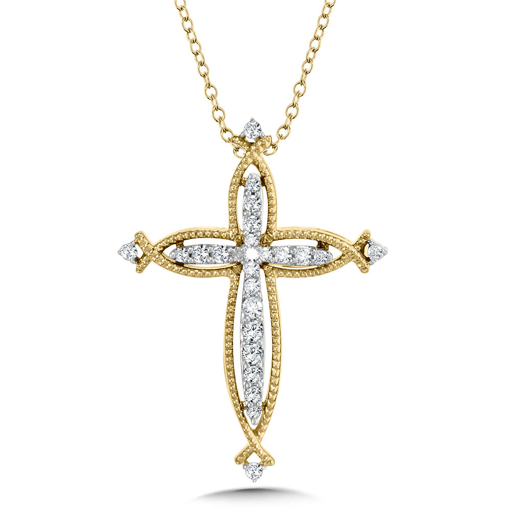 10K Yellow Gold Fashion Cross Pendants