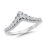 Curved Love Moments Graduating Diamond Chevron Wedding Band
