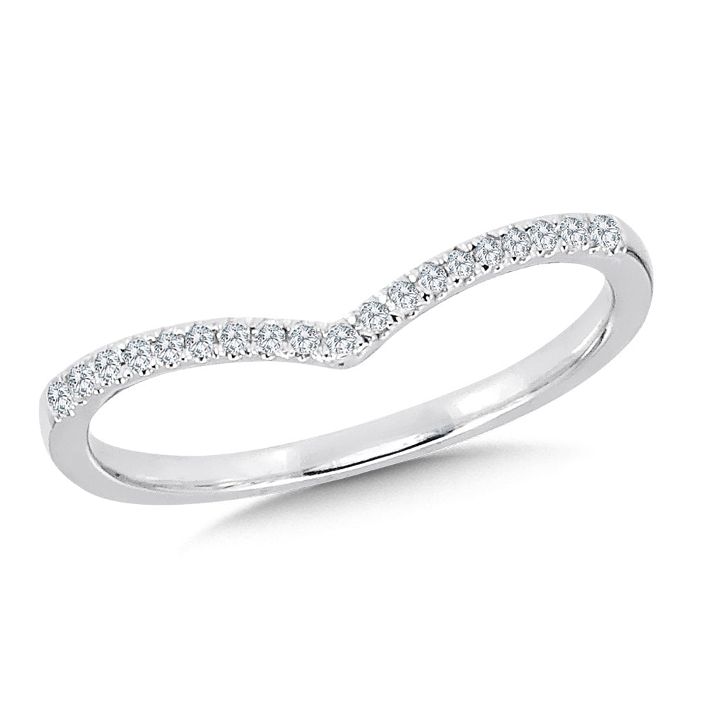 14K White Gold Fashion Chevron Bands