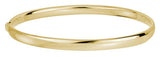 14 Karat Yellow Gold 5mm Rounded Hinged Bangle Bracelet