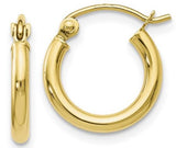 10 Karat Yellow Gold Polished Hinged Hoops 13x4.6mm