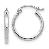 10 Karat White Gold Polished Hoop Earrings 15x1.5mm
