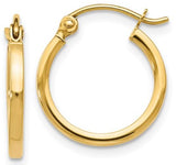14 Karat Yellow Gold Polished Hoop Earrings 15x15mm