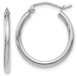 10 Karat White Gold Hollow Hoops 20x21.5mm