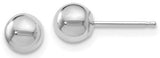 14 Karat White Gold Polished 5mm Ball Post Earrings
