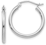 14 Karat White Gold Polished Tube Hoops 20x2mm