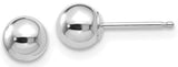 14 Karat White Gold Polished Ball Studs 5mm
