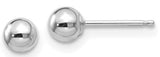 14 Karat White Gold Polished Ball Studs 4mm