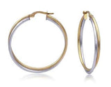 14 Karat Two Toned Nested Hoops 32mm