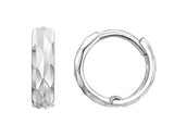 14 Karat White Gold Faceted Small Huggies