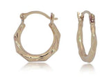 14 Karat Yellow Gold Mini Puffed Swirl Hoops