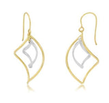 14 Karat Two Toned Twisted Dangle Wire Earring