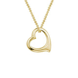 14 Karat Yellow Gold 10mm Floating Heart Pendant on .9mm Adjustable Cable Chain with Lobster Clasp 16-18"
