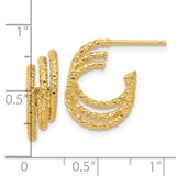 14 Karat Yellow Gold Polished & Hammered Post Hoops17X13.75mm