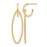 14 Karat Yellow Gold Twisted Ovals on Polished J-Hoops