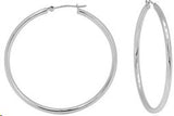 14 Karat White Gold Hoop Earrings