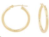 18 Karat Yellow Gold Polished Hoop Earrings 25x2.5mm