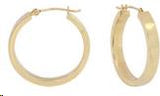 18 Karat Yellow Gold Square Tube Hoop Earrings 20mm