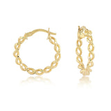 14 Karat Yellow Gold 2 Row Open Twist Hoop Earrings 20x3mm