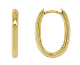 14 Karat Yellow Gold 17.2mm X 2.4mm Hinged Elongated Hoop Earrings