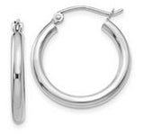 14K FASHION JEWELRY
       
10 Karat White Gold 2.5MM Tube Hoop Earrings