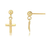 14K FASHION JEWELRY
Brand: CANDELA INC.      
14 Karat Yellow Cross and Ball Post Earrings