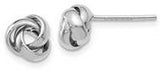 10 Karat White Gold Leslie's Post Knot Earrings