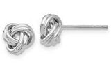 14 Karat White Gold Love Knot Post Earrings 7mm