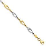 10 Karat Two Toned Polished Bracelet 7.5"
