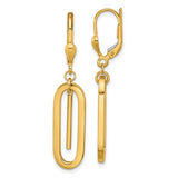 10 Karat Yellow Gold Polished Dangle Leverback Earrings