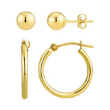 14K FASHION JEWELRY
Brand: CANDELA INC. 
14 Karat Yellow Ball Stud and Hoop Earring Set