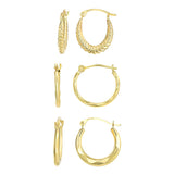 14K FASHION JEWELRY
Brand: CANDELA INC.      
14 Karat Yellow 3 Pairs of Polished Hoop Earring Set