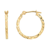 14K FASHION JEWELRY
Brand: CANDELA INC.     
14 Karat Yellow Textured Tube Hoop Earrings 1.5X15MM
