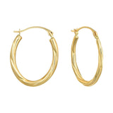 14K FASHION JEWELRY
Brand: CANDELA INC.       
14 Karat Yellow Twisted Oval Hoop 2X18MM