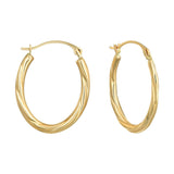 14K FASHION JEWELRY
Brand: CANDELA INC.       
10 Karat Yellow Twist Oval Hoop Earrings