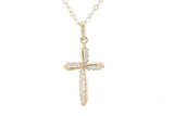 14K FASHION JEWELRY Brand: CANDELA INC. 14 Karat Yellow CZ Cross Pendant with Chain