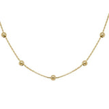 14 Karat Yellow Gold 3MM Beaded .6MM Cable 18" Chain with Lobster Clasp