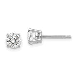 14 Karat White Gold 5mm Round Cubic Zirconia Post Earrings