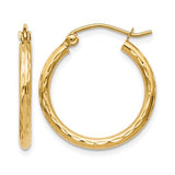10 Karat Yellow Gold Textured Hinged Hoops 20x21.5mm